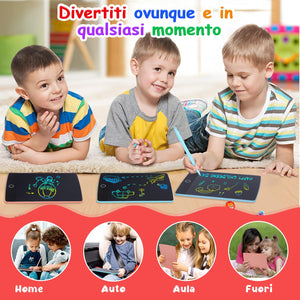 Topfree 2 Pezzi Tavoletta Grafica LCD Scrittura Colorato 8,5Pollici, Lavagna da Disegno Cancellabile Portatile, Tavoletta Grafica per Giochi Bambini, Doodle Pad Con Pulsante