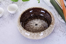 Carica l'immagine nel visualizzatore di Gallery, VanEnjoy, Vaso rotondo in ceramica smaltata per piante grasse, 18,5 cm, con foro di drenaggio, vaso per bonsai, decorazi
