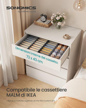 Carica l'immagine nel visualizzatore di Gallery, SONGMICS Organizer Cassetti Pieghevole, Set di 4, 40 x 17 x 10 cm