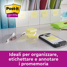 Carica l'immagine nel visualizzatore di Gallery, Post-It Foglietti Adesivi Super Sticky, Canary Yellow, 90 foglietti/blocchetto, 4+2 gratis, Giallo - Foglietti Post-it ad alta aderenza per appunti e promemoria