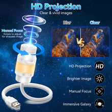 Carica l'immagine nel visualizzatore di Gallery, Proiettore Stelle Soffitto, 2 In 1 USB Galaxy Projector Night Light (6 Films)