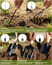 Carica l'immagine nel visualizzatore di Gallery, Set di attrezzi da giardinaggio 9 Pezzi kit giardinaggio, Set Giardinaggio Regali da Giardino per donne e uomini, Includ