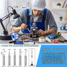 Carica l'immagine nel visualizzatore di Gallery, Kit Saldatore DEPAR 80W (350℃-500℃), Set di Saldatura 17 in 1 con Un Circuito, 5 Punte di Saldatura, Pompa Direzionale, 