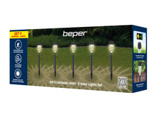Carica l'immagine nel visualizzatore di Gallery, BEPER P207ILO050 Set 5 Luci Solari da Giardino, Lampade da Giardino e da Esterno con LED, Segnapassi da Esterno a Energi
