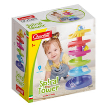 Carica l'immagine nel visualizzatore di Gallery, Quercetti Spiral Tower Pista Biglie per Bambini, Giochi Bambini 1 Anno 100% Made in Italy, Gioco Educativo con 5 Spirali, 3 Biglie Grandi con Sonagli, Regalo Bimbo 1 Anno Sicuro e Divertente