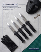 Carica l'immagine nel visualizzatore di Gallery, 4 Pezzi Coltello Finto Retrattile Scherzi Divertenti per Halloween, Cosplay, Party e Magia per Bambini e Adulti