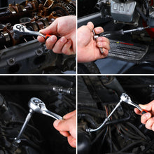 Carica l'immagine nel visualizzatore di Gallery, ValueMax Set di 46 Chiavi a Bussola Cr-V, Chiavi a Cricchetto da 1/4", Cassetta degli Attrezzi, Chiavi a Cricchetto con 