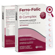 Carica l'immagine nel visualizzatore di Gallery, FERRO FOLIC Integratore Ferro 160 compresse ad alto dosaggio, ferro acido folico e Vitamina B12 con Complesso B e Vitami