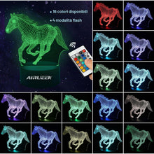 Carica l'immagine nel visualizzatore di Gallery, lampada cavallo,Luce Notturna Cavallo per Bambini, 3D cavalli Luce LED, Telecomando 16 Cambia Colore Dimmerabile, Regali