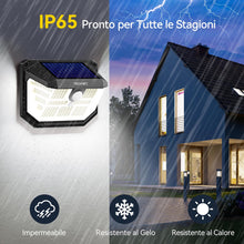 Carica l'immagine nel visualizzatore di Gallery, TECKNET Luci Solari Esterno, 231 Faretti Solari a Led da Esterno, 300° Super Luminoso, 3 Modalità con Sensore di Movimen