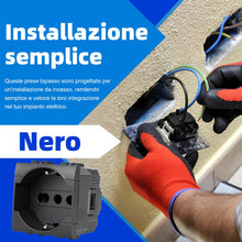 Carica l'immagine nel visualizzatore di Gallery, Voltix 2 Pezzi Prese Schuko da Muro 2P+T 16A Compatibili con BTicino Living Light e Living International, Nero - Placche