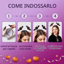 Carica l'immagine nel visualizzatore di Gallery, cerchietti Halloween pipistrello e fantasma, set da 2