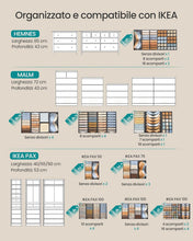Carica l'immagine nel visualizzatore di Gallery, SONGMICS Organizer Cassetti Pieghevole, Set di 4, 40 x 17 x 10 cm