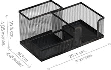 Carica l'immagine nel visualizzatore di Gallery, Detectalia Organizzatore da Scrivania e Portapenne in Maglia Metallica, Nero - Supporto Portaoggetti Multifunzionale Compatto per Penne, Accessori Ufficio e Cancelleria Scuola