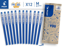 Carica l'immagine nel visualizzatore di Gallery, PILOT 12 Penne FriXion Ball Stick Blu, Rollerbal con Inchiostro Gel Cancellabile, la Penna FriXion con Punta Media, da Mettere nell'Astuccio, Articoli per la Scuola