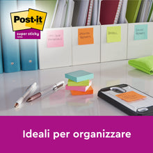 Carica l'immagine nel visualizzatore di Gallery, Post-it Foglietti Super Sticky, 6 Blocchetti (540 Fogli), 76 mm x 76 mm