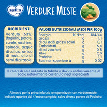Carica l'immagine nel visualizzatore di Gallery, Mellin Omogeneizzati, Mix Gusti di Verdure, 100% Naturale, 12 x 80g x 2 (24 pieces)