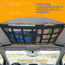 Carica l'immagine nel visualizzatore di Gallery, Rete Portaoggetti da Soffitto per Auto, 90 × 65 cm,2 Tasche a Rete