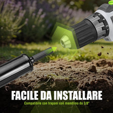 Carica l'immagine nel visualizzatore di Gallery, WORKPRO 2 Pezzi Punta per Trivella a Spirale da Giardino,Lega di acciaio, Trapano a Mano Attrezzo da Giardinaggio, a Man