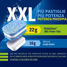 Carica l'immagine nel visualizzatore di Gallery, WoldoClean Pulitore Lavatrice 3in1 24 Pastiglie - Cura Anticalcare Odori