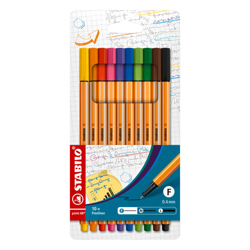 Fineliner - STABILO point 88 - Astuccio da 10 - Colori assortiti