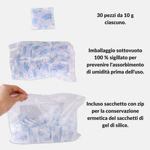 Carica l'immagine nel visualizzatore di Gallery, Lens-Aid bustine gel di silice 10 g 30 pezzi indicatore