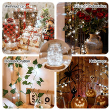 Carica l'immagine nel visualizzatore di Gallery, VIKY® 6 luci a LED con timer, 2 m, 20 LED, micro filo di rame, per interni, funzionamento a batteria, luce bianca fredda