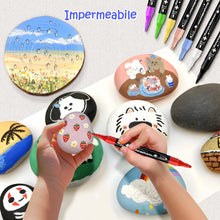 Carica l'immagine nel visualizzatore di Gallery, 24 Colori Pennarelli Acrilici Doppia Punta,Set Pennarelli Professionali