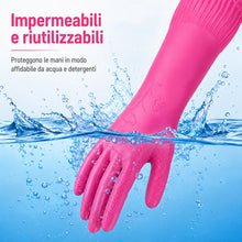 Carica l'immagine nel visualizzatore di Gallery, 3 Paia di Guanti in Gomma per Lavare i Piatti in Cucina, Guanti Antiscivolo per Lavare i Piatti Riutilizzabili e imperme