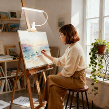Carica l'immagine nel visualizzatore di Gallery, Lampada a morsetto per cavalletto con interruttore on/off, 3 modalità di colore, dimmerabile, lampada flessibile a collo