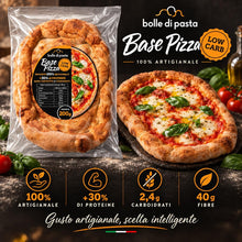 Carica l'immagine nel visualizzatore di Gallery, Bolle Di Pasta® Base Pizza Low Carb-Keto – 100% Artigianale, +30% Proteine (24,2 g), Solo 2,4 g di Carboidrati – Gustosa