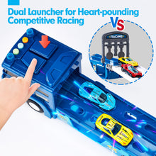 Carica l'immagine nel visualizzatore di Gallery, hahaland Camion Giocattolo Trasforma in Pista da Corsa, con 6 Macchinine per Bambini, Camion con Luci e Suoni, Pista Macchinine 2 3 Anni, Regalo Bambino 2 anni