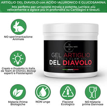 Carica l'immagine nel visualizzatore di Gallery, Artiglio del diavolo forte pomata Maxi 550ML 100% Italiana super concentrata, con acido Ialuronico, glucosamina, Menta, 