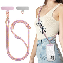 Carica l'immagine nel visualizzatore di Gallery, SURPHY Cordino per Cellulare da Collo*1,Patch Universale*2,Rosa &amp; Viola