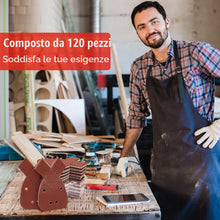 Carica l'immagine nel visualizzatore di Gallery, SHALL 120 fogli abrasivi, cuscinetti per levigatrice per mouse, 2 testine abrasive sostituibili, grane assortite 40/60/8