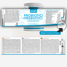 Carica l'immagine nel visualizzatore di Gallery, Fermenti Lattici Probiotici e Prebiotici Inulina e FOS PiùLife, 120 Capsule