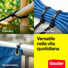 Carica l'immagine nel visualizzatore di Gallery, GAUDER Fascette nere resistenti UV (100 pezzi - 400 mm x 8,8 mm)