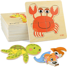 Carica l'immagine nel visualizzatore di Gallery, GOLDGE 16 Pezzi Giocattoli Bambini Animali da Puzzle di Legno, Giochi Bambina 1 Anno 2 3 4 Anni Educativo Pattern Blocchi Regalo per Ragazzo Ragazza