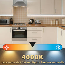 Carica l'immagine nel visualizzatore di Gallery, Velamp Reglette LED 8W, Luce sotto pensile 900 lumen, 573mm. Prolungabile fino a 120W. 3 colori di luce selezionabili: l