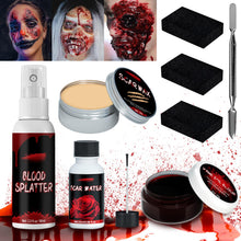 Carica l'immagine nel visualizzatore di Gallery, 8 pcs Kit per Trucchi Halloween Make Up, Finto Che Fa Cicatrice Artificiale