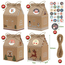 Carica l&#39;immagine nel visualizzatore di Gallery, Kesote Calendario Avvento Fai da Te, 24 Calendario Avvento da Riempire, Scatole Natalizie con 4 Diversi Disegni Scatole Regalo Natale