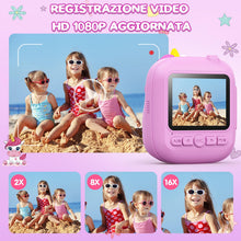 Carica l'immagine nel visualizzatore di Gallery, CAMCLID Macchina Fotografica Bambini Istantanea, 2,4 Pollici Digitale Fotocamera Bambini con 32GB Scheda e Carta Fotografica per Stampa, Regalo di Natale per Bambini dai 3-12 Anni (Viola)