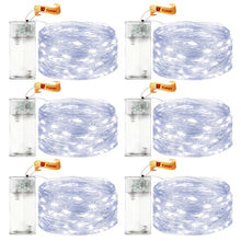 Carica l'immagine nel visualizzatore di Gallery, VIKY® 6 luci a LED con timer, 2 m, 20 LED, micro filo di rame, per interni, funzionamento a batteria, luce bianca fredda