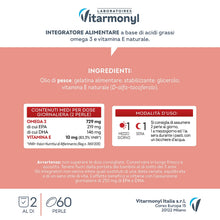 Carica l'immagine nel visualizzatore di Gallery, Vitarmonyl Omega3 EPA DHA - Benessere Cuore - Mente e Vista - 60 Softgel