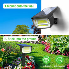 Carica l'immagine nel visualizzatore di Gallery, LOTMOS 3Pcs Faretti Solari da Esterno, 72 LED Lampade da Giardino 3 Modalità IP67 Impermeabile Luce per Cortile, Patio, Vialetto, Alberi