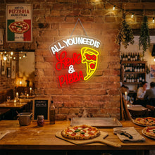 Carica l'immagine nel visualizzatore di Gallery, All You Need Is Love &amp; Pizza Insegna Led Pizza Lampada Neon USB Dimmerabile Insegna al Neon Decorazione Letter Insegne L