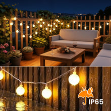 Carica l'immagine nel visualizzatore di Gallery, Catena Luminosa Esterno Interno, 60LEDs 10M Luci LED a Batteria con USB 8 Modalità FunZione Timer IP65 Impermeabile, Luc