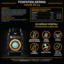 Carica l'immagine nel visualizzatore di Gallery, Fosfatidilserina pura 500mg - NeuroPeak® - fosfatidilserina cortisolo, cortisolo integratore, memoria e concentrazione, 