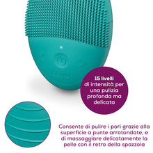 Carica l'immagine nel visualizzatore di Gallery, Beurer FC 52 Laguna Spazzola per il Viso Vibrante in Silicone, Pulizia Profonda dei Pori con Funzione Massaggio, Impermeabile, Adatta a Tutti i Tipi di Pelle