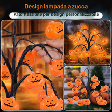 Carica l'immagine nel visualizzatore di Gallery, Ninonly Luci Solari Halloween Decorazioni, 2 Pezzi 40 LED Halloween Zucca Luminoso Solare, Impermeabile Zucca Decorative